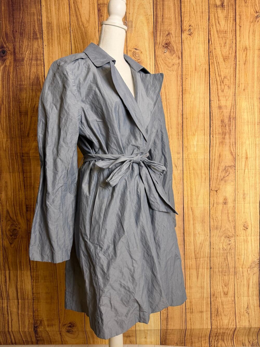 Ann Taylor Trench Coat Water Resistant with Pockets Button Tie Women's Size XL
